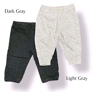 VGUC Infant Gray Jogger Pants; Set of 2 (6 months)
